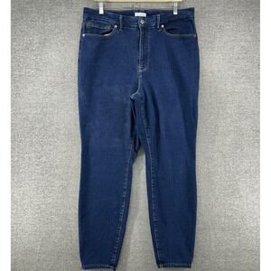 Good American Jeans Women Size 14-16 Dark Blue Denim Stretch Casual